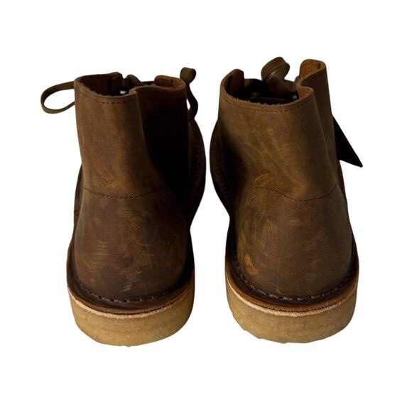 Clarks Desert Boot Womens sz 9 Beeswax Brown Leather Ankle Lace Up Boho Country - Picture 6 of 8